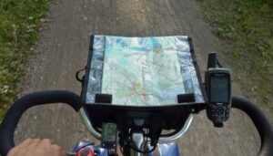 Fahrrad Lenker mit Landkarte