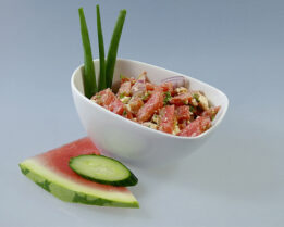 Melonensalat mit Hähnchenbrust