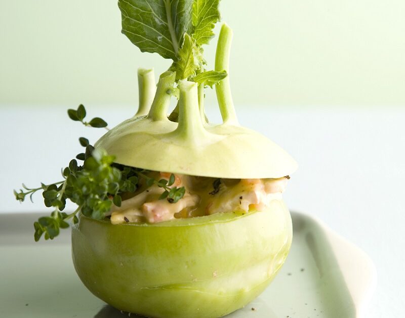 Gefüllte Kohlrabi mit Bratwurst