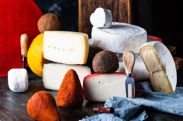 Swiss cheese belper knolle. Assortment of cheese. Cheese knife. Organic product. italian appetizer.